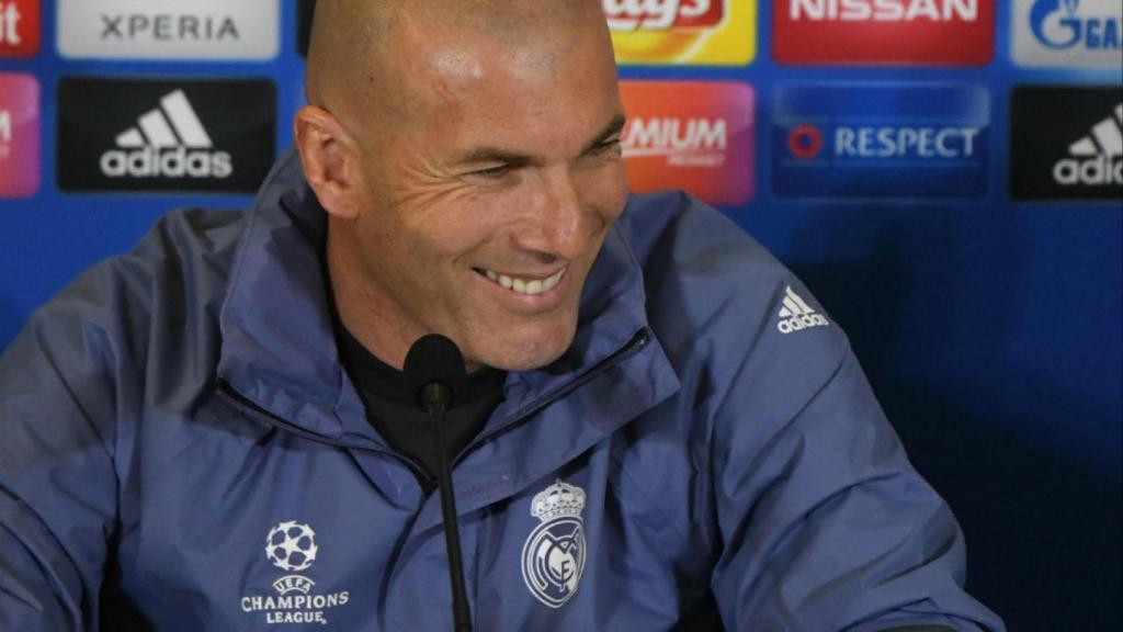 Zidane, durante la rueda de prensa que dio antes de enfrentarse al Nápoles.