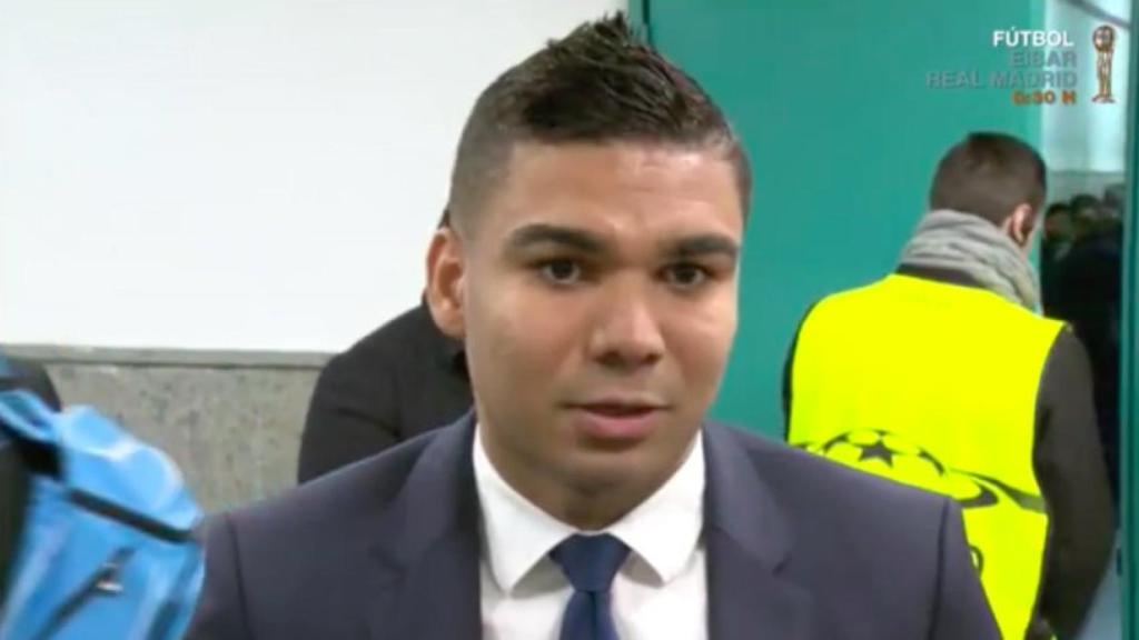 Casemiro, en zona mixta