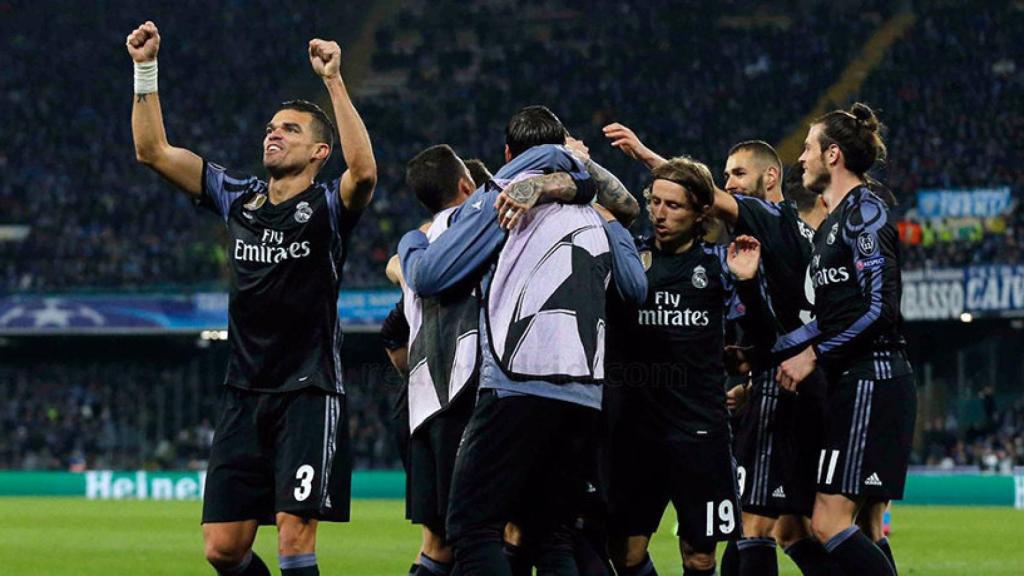 El Real Madrid celebra un gol