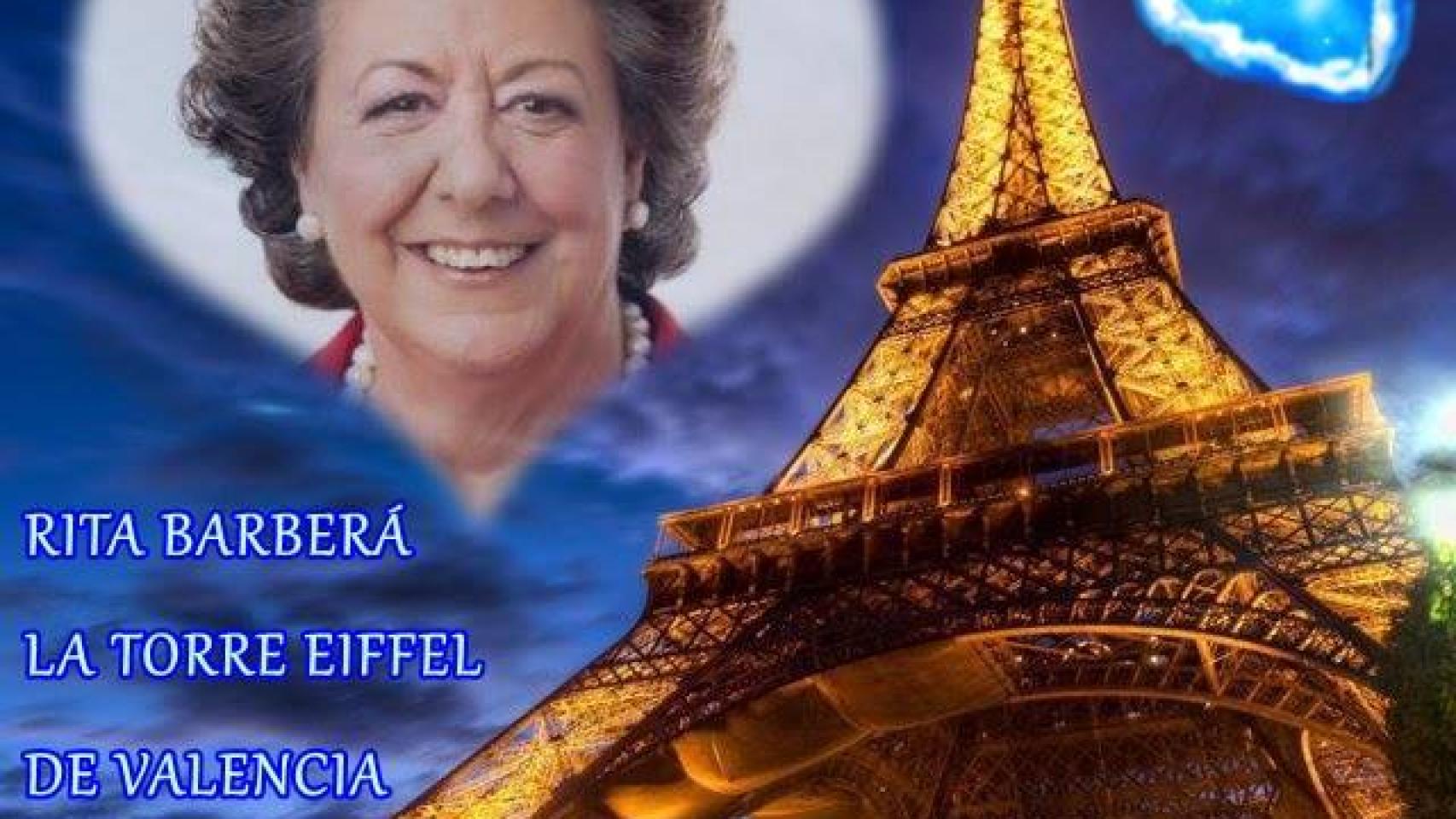 Un montaje que se ha compartido en el grupo de Facebook de 'Fans de Rita Barberá'.