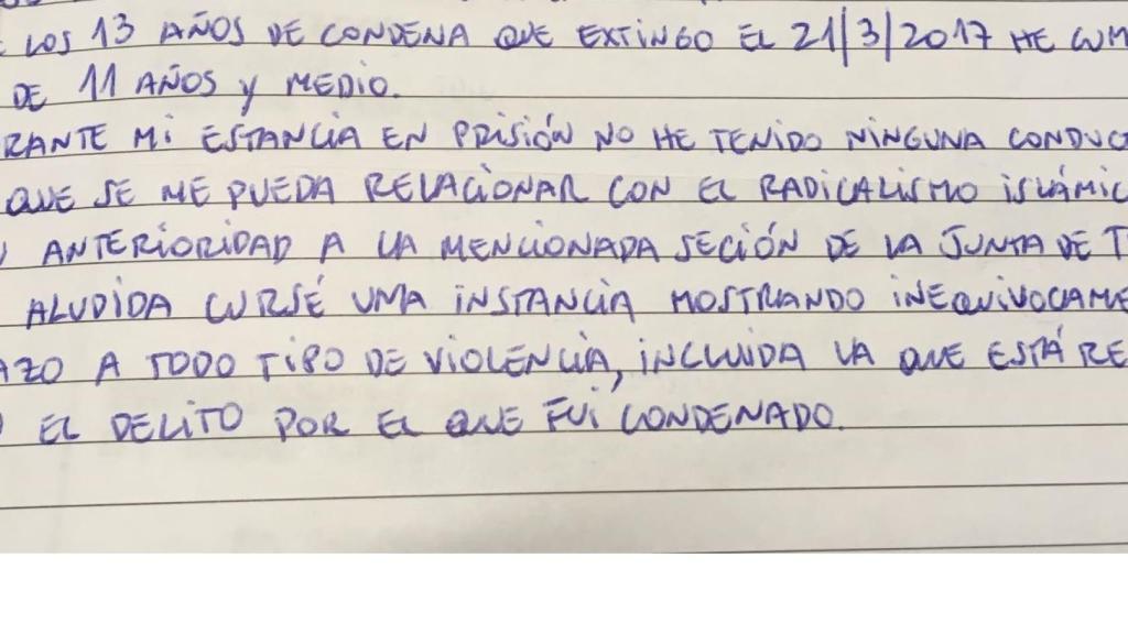 La segunda carta del primo del cabecilla del 11-M.