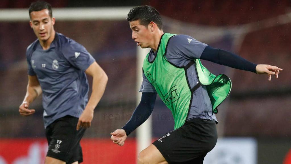 James intenta 'irse' de Lucas Vázquez