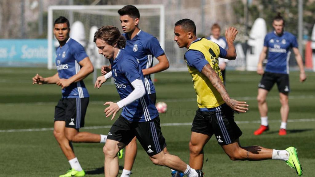 La plantilla entrenando