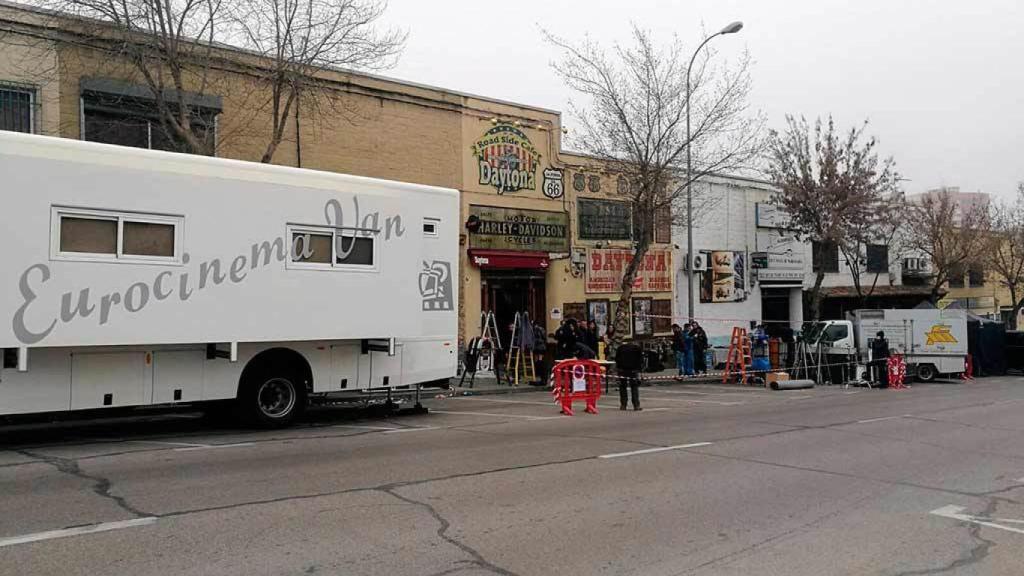 Rodaje del anuncio de la cerveza en Fuenlabrada.