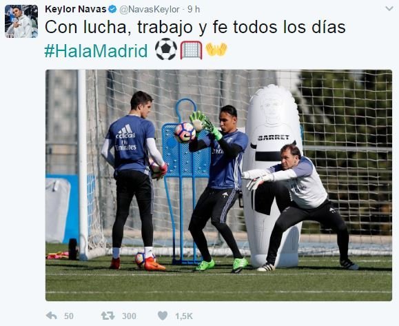 Keylor Navas, motivado para seguir luchando