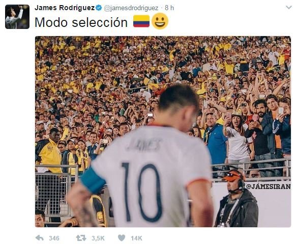 James piensa en Colombia para olvidarse del banquillo