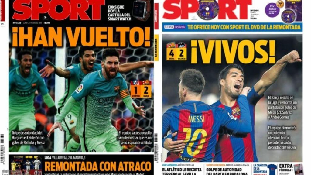 El doble rasero del Sport en ambas remontadas