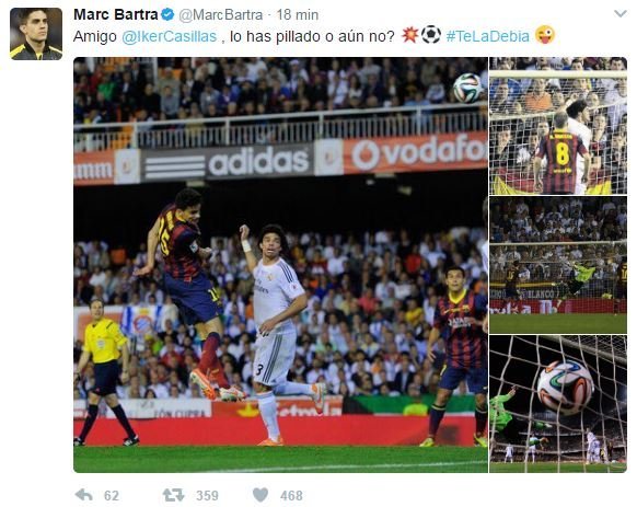 La respuesta de segundón de Bartra a Casillas