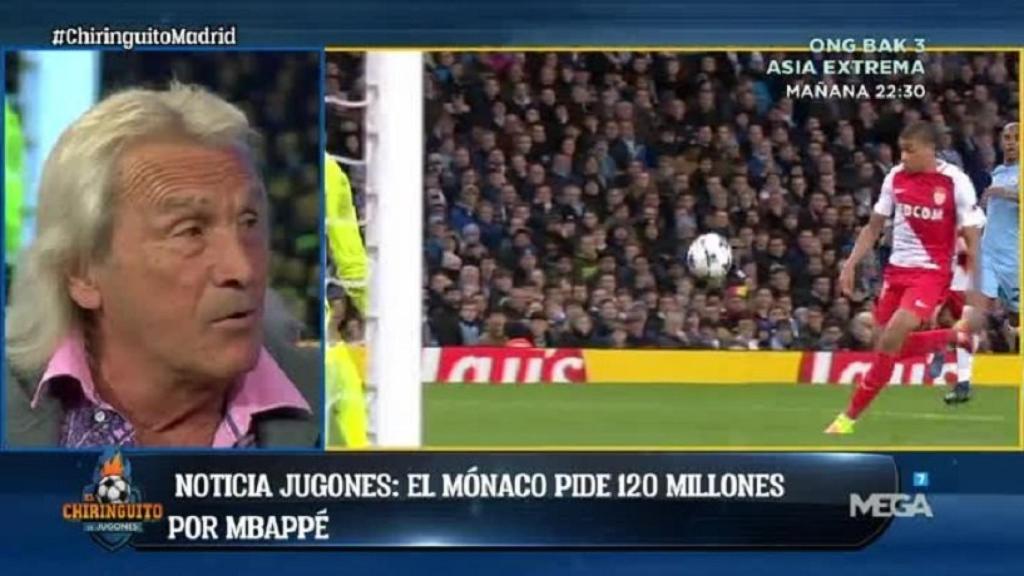 Gatti en El Chiringuito. Foto: Twitter (@elchiringuitotv)