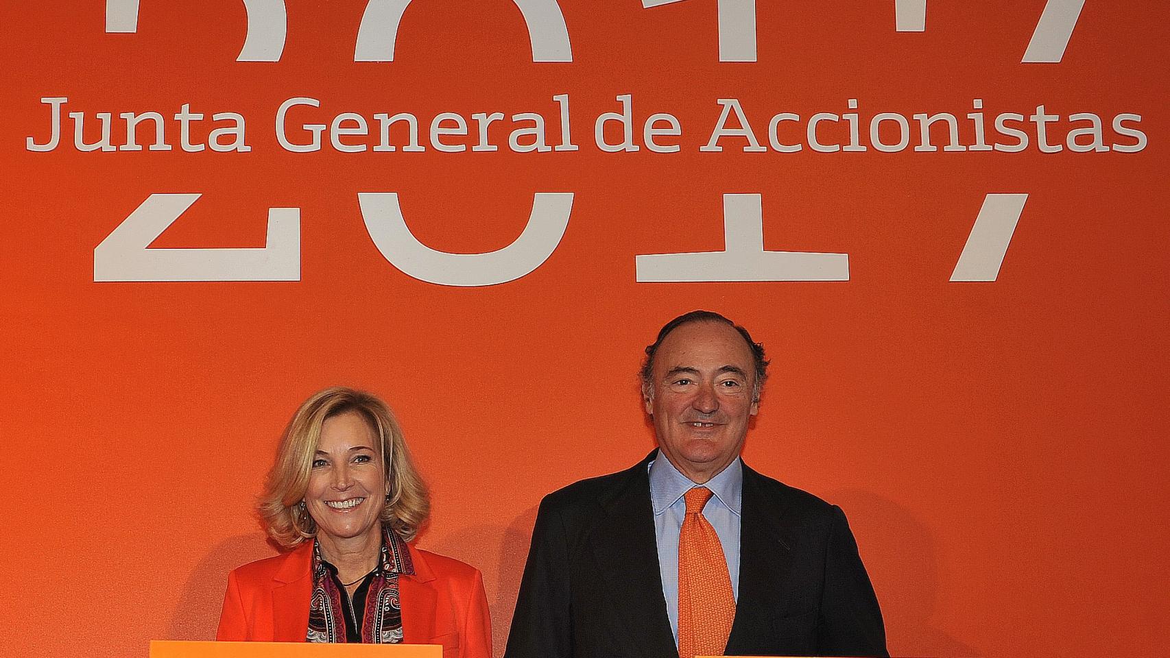 María Dolores Dancausa y Pedro Guerrero, consejera delegada y presidente de Bankinter.