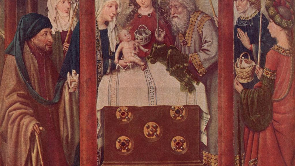 Un altar de Maitre de Flemalle representa una circuncisión.