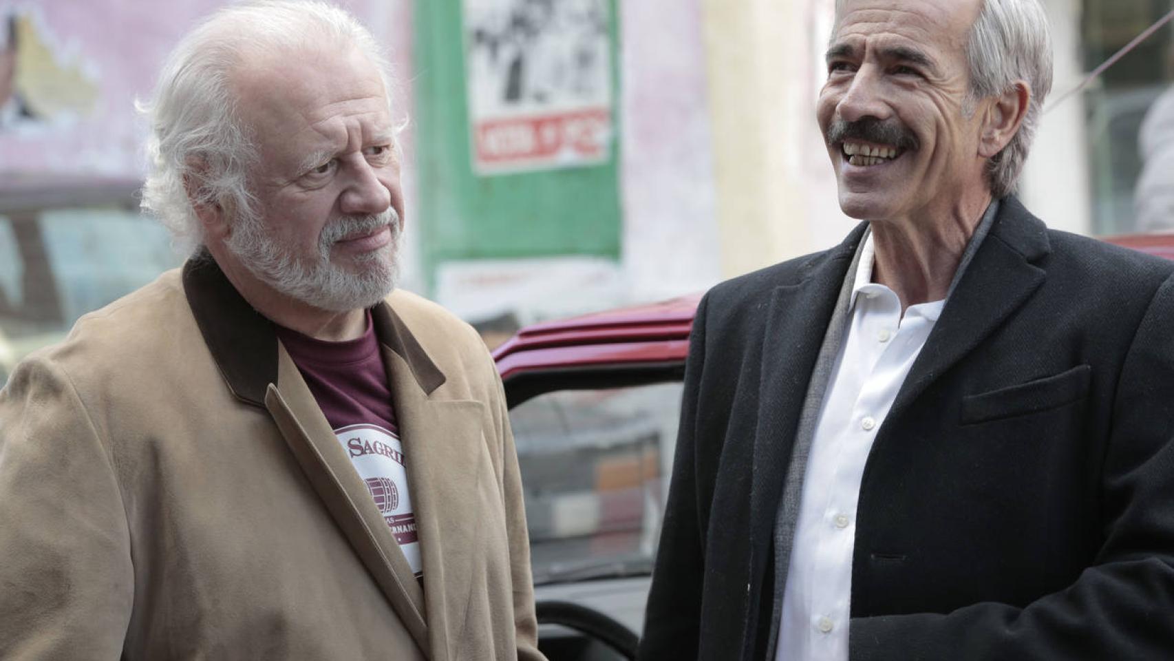 Juan Echanove e Imanol Arias durante la grabación de Cuéntame