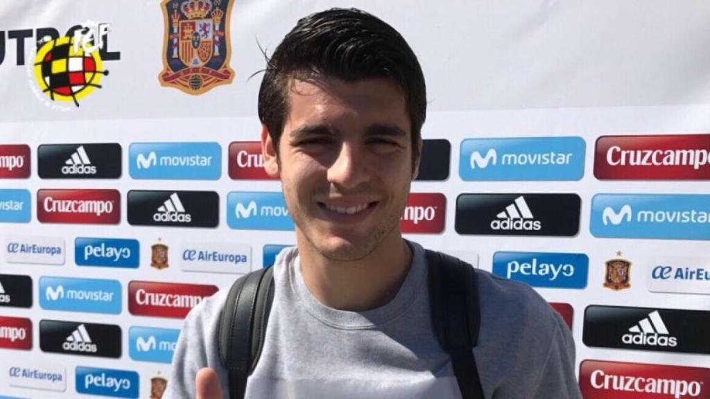 Morata con la Selección. Foto rfef.es