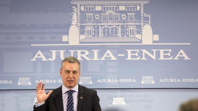 Urkullu durante una rueda de prensa en Ajuria Enea este lunes
