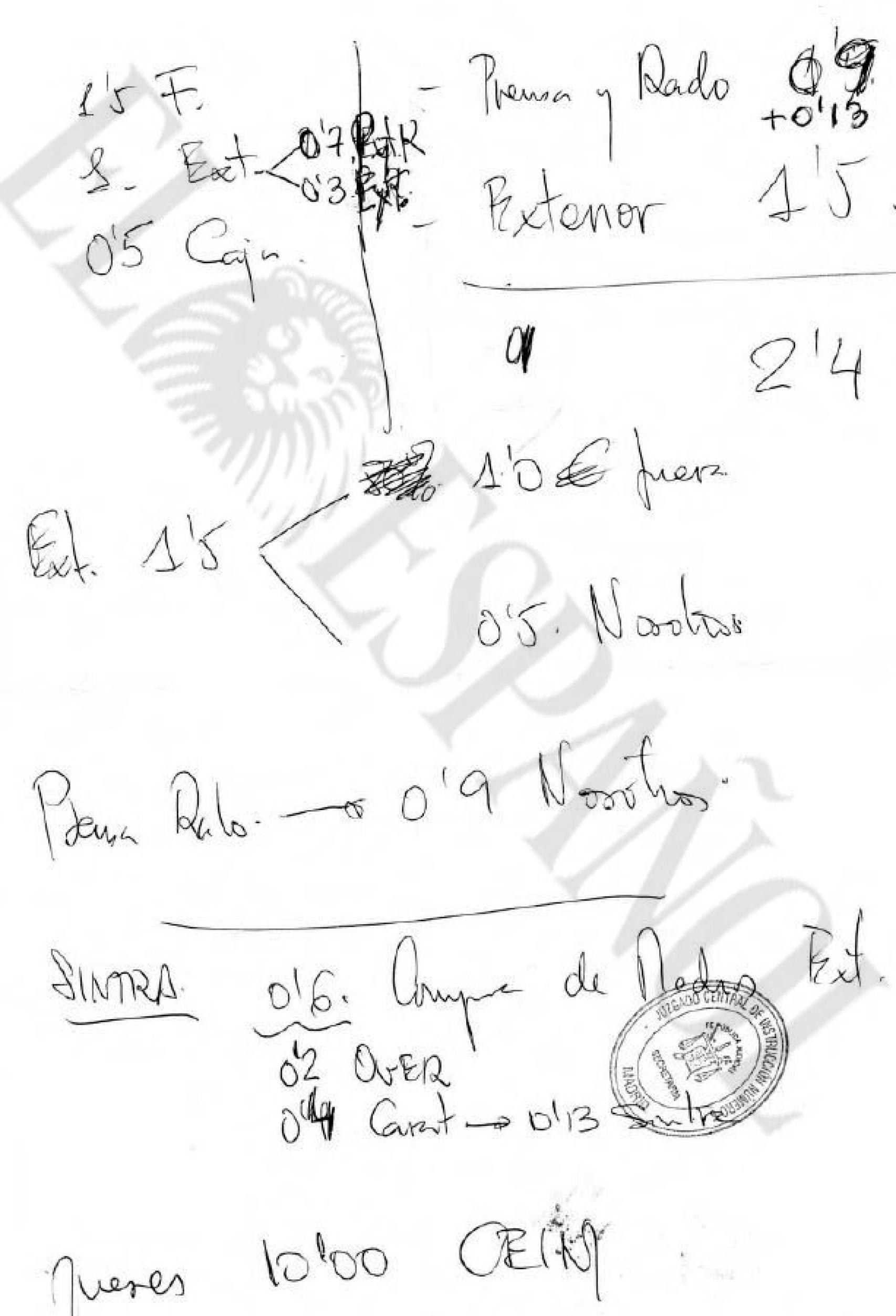 Documentación incautada en el domicilio de Beltrán Gutiérrez.