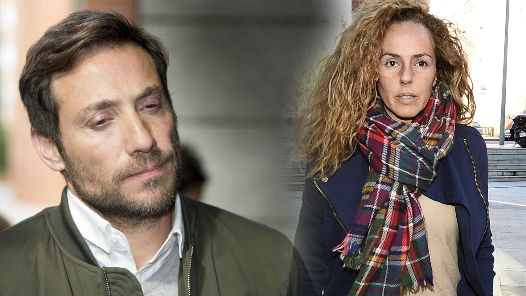 Antonio David y Rocío Carrasco antes de prestar declaración ante el juez.