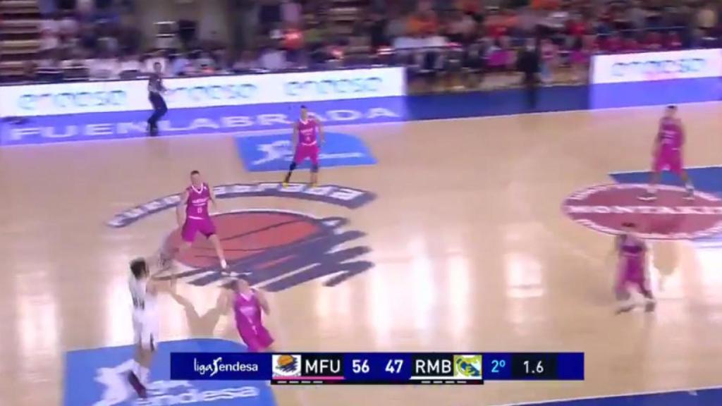 Llull anota desde su campo. Fuente: twitter : @movistarbasket