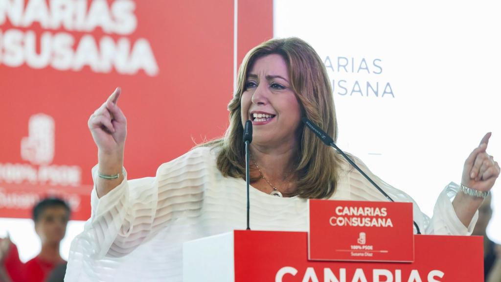 Susana Díaz durante el acto celebrado en Santa Cruz de Tenerife con militantes y simpatizantes.