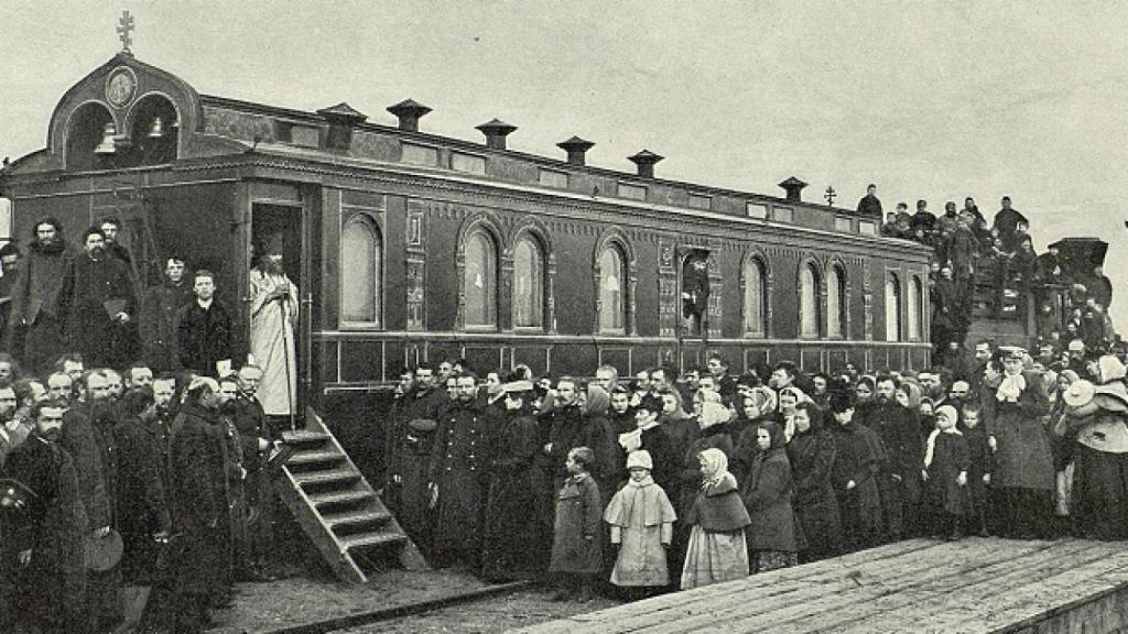 Vagón del Transiberiano reconvertido en iglesia.