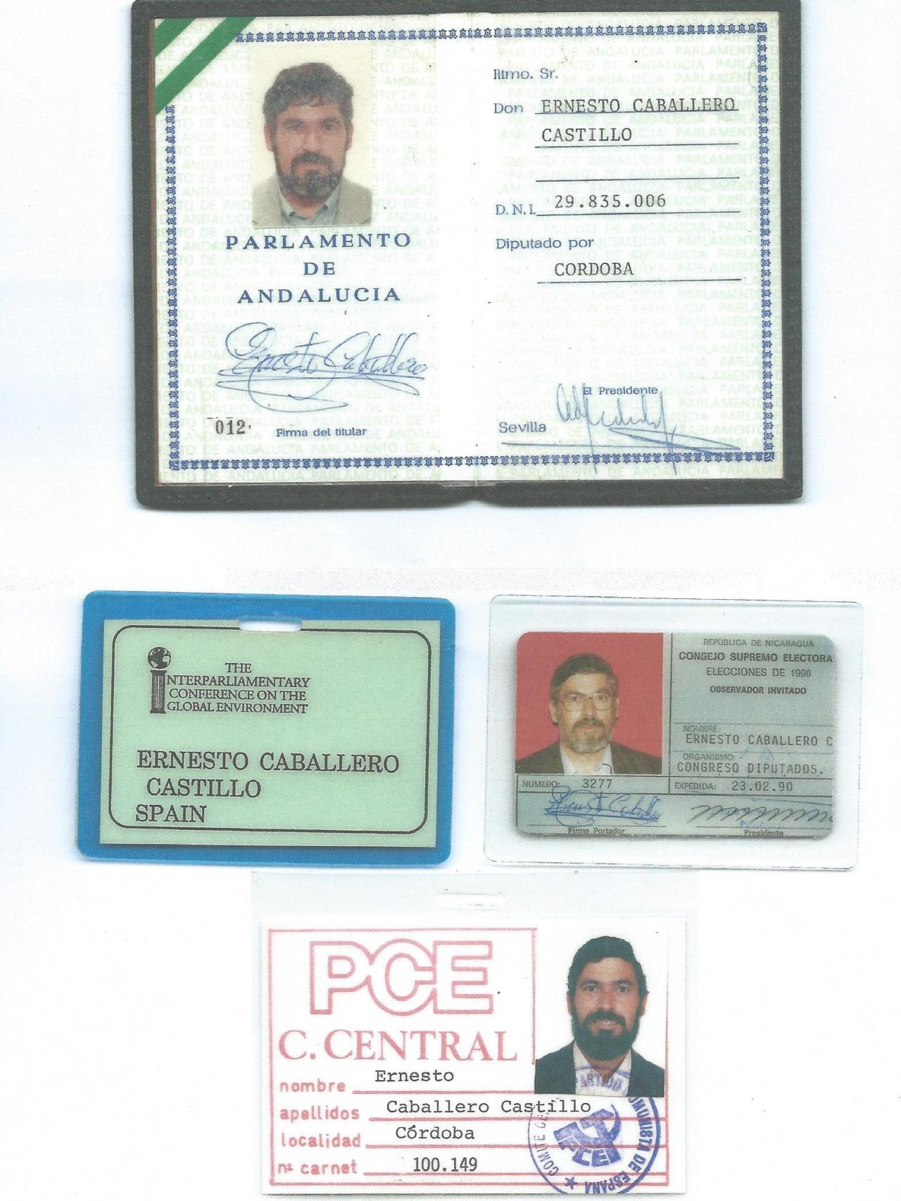 Ernesto Caballero tiene uno de los números de carné del partido más bajos que quedan.