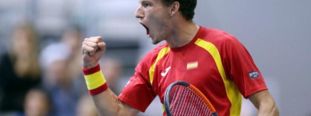 Pablo Carreño celebra un punto.