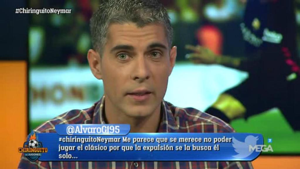 José Luis Sánchez, en El Chiringuito. Foto: Twitter (@elchiringuitotv)