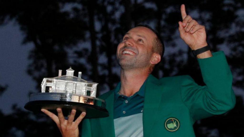 Sergio García celebra el Masters de Augusta. Foto: Twitter (@ellarguero)