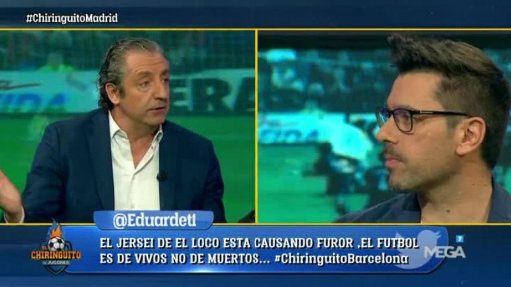 Pedrerol y Roberto Morales en el Chiringuito   Foto: Twitter (@elchiringuitotv)