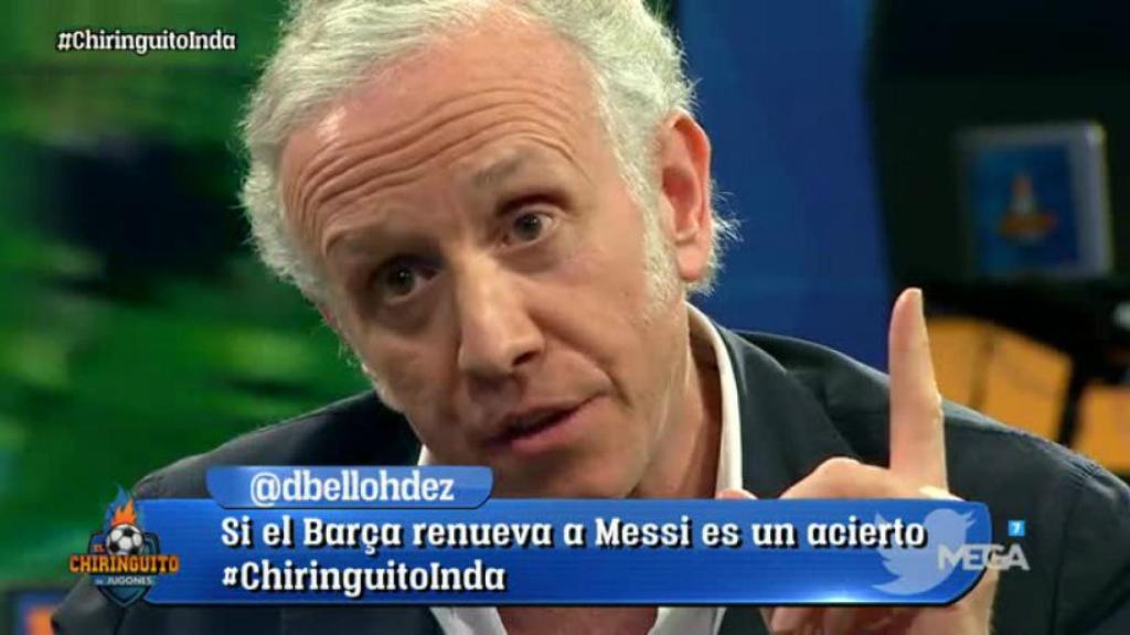 Inda, en El Chiringuito Foto Twitter (@elchiringuitotv)