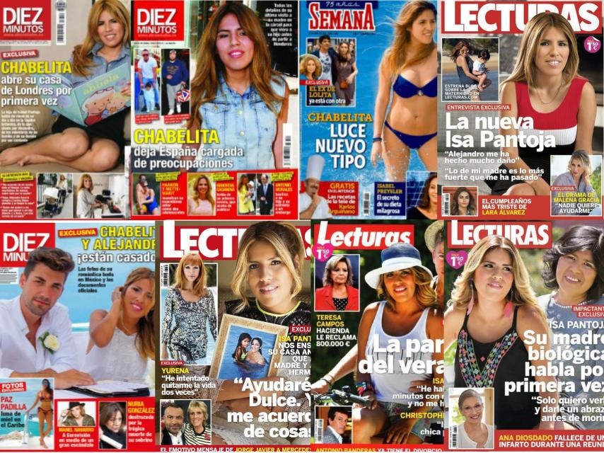 Algunas de las portadas de Isa Pantoja.