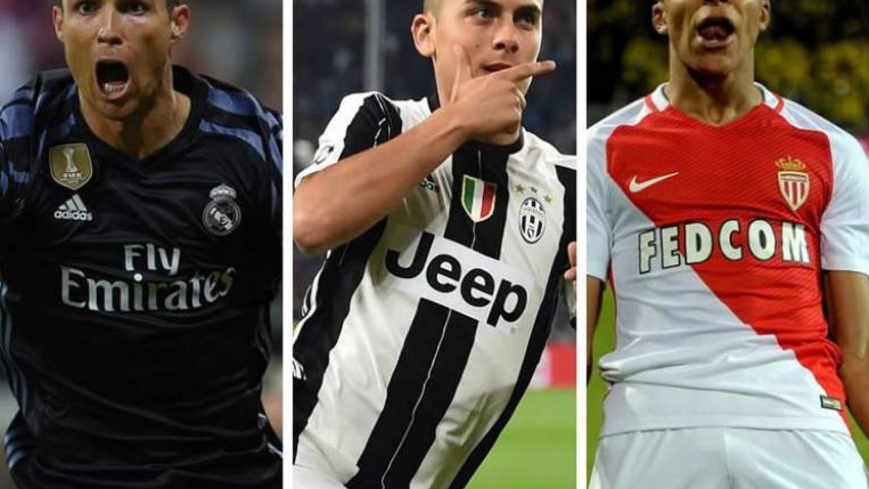 Cristiano, Dybala y Mbappe.