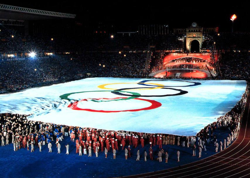 Montjuic el día de la inauguración de Barcelona '92.