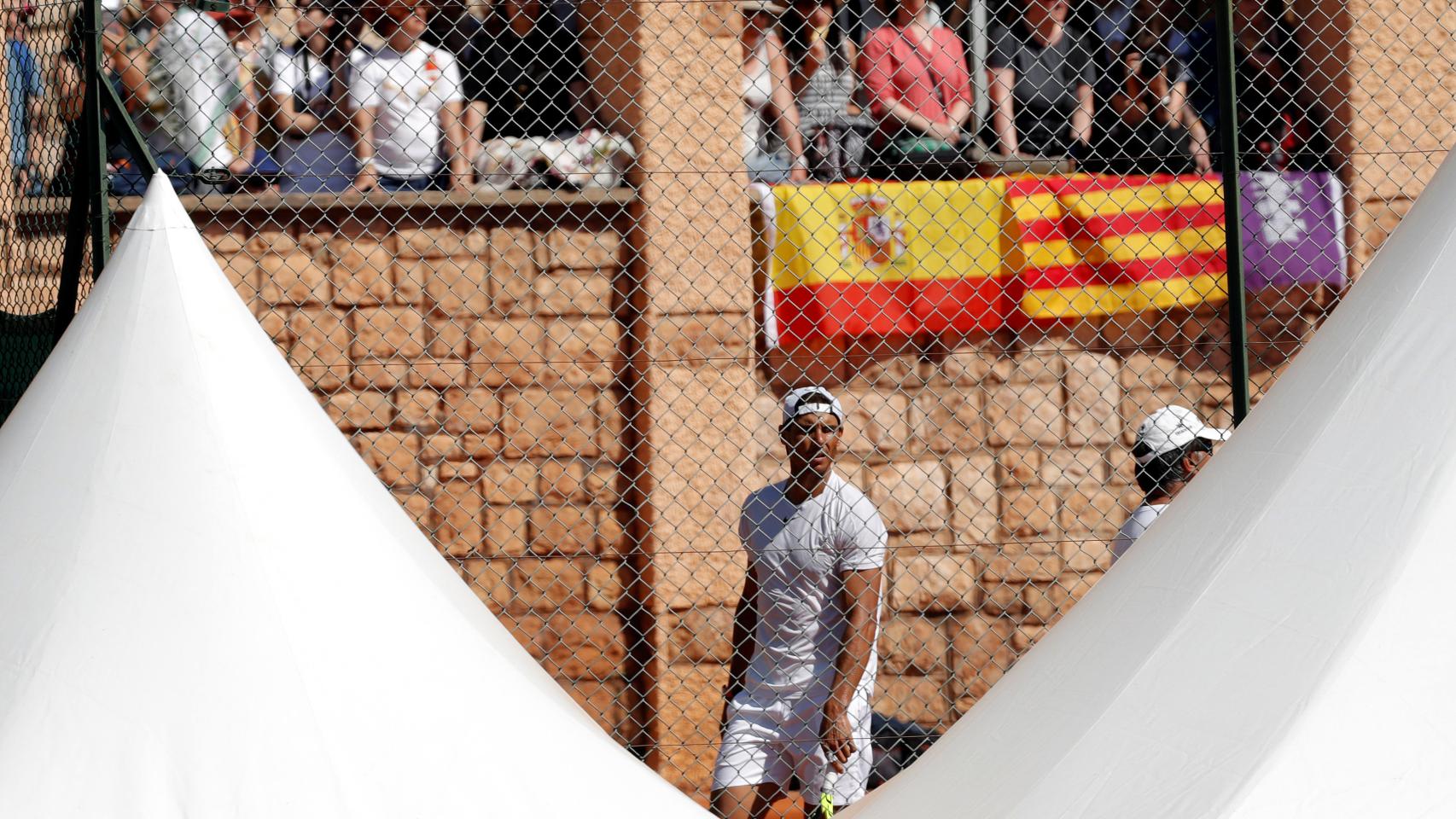 Nadal, durante un entrenamiento en Montecarlo.