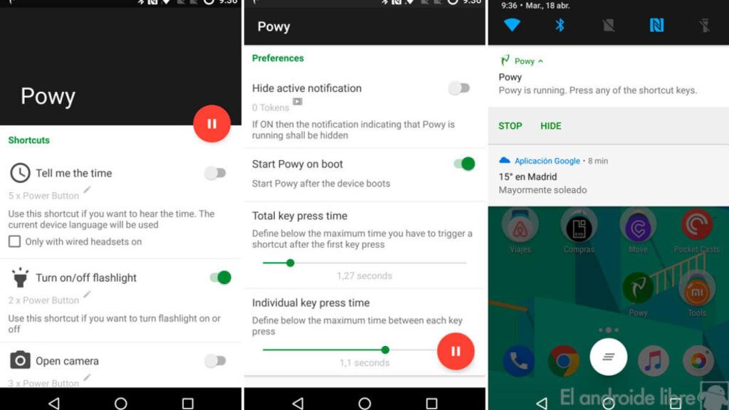 Crea accesos directos para el botón de encendido con esta app