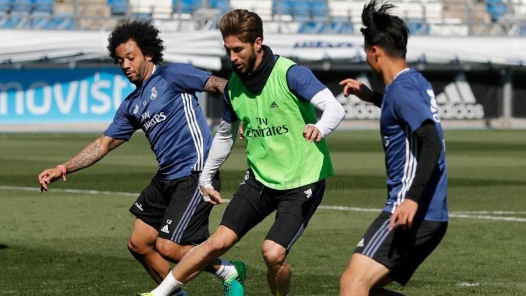 Ramos lucha con Marcelo