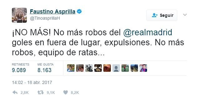 Vergonzoso ataque de Asprilla al Madrid en la televisión latinoamericana