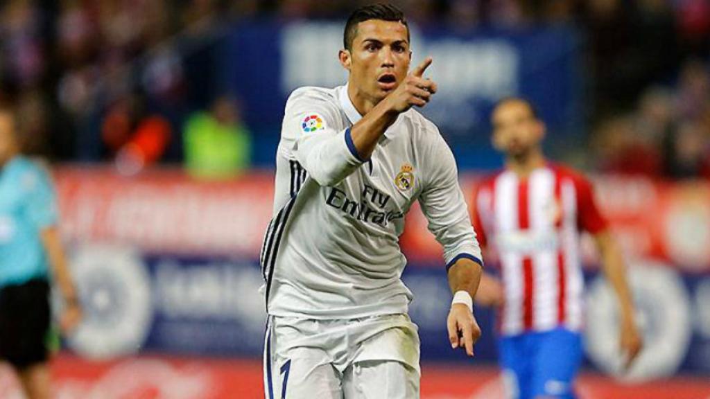 Cristiano celebra un gol en el Calderón