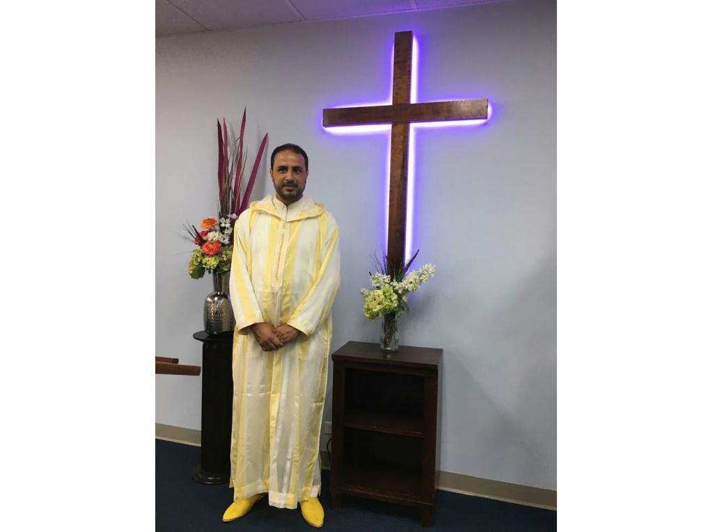 Mustapha Susi en una iglesia en EEUU.
