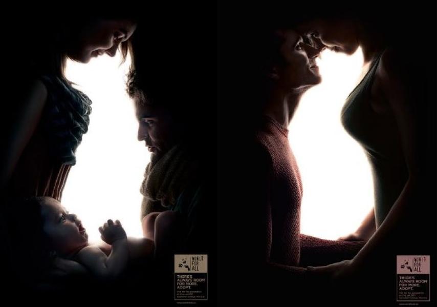 Dos de los carteles que juegan con la percepción