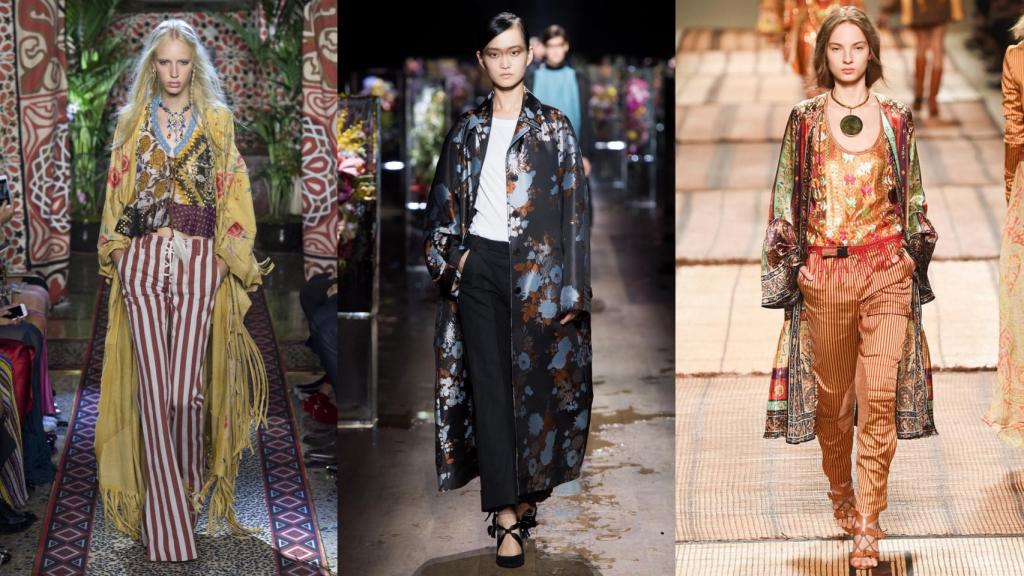 Looks de Roberto Cavalli, Dries Van Noten y Etro. | Foto: GTRES.