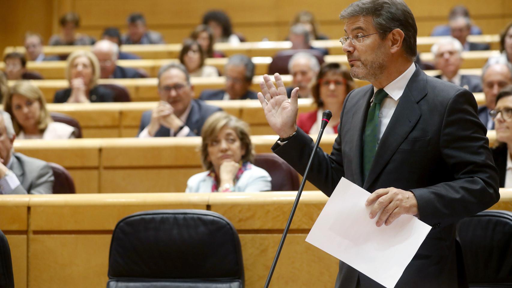 El ministro de Justicia, Rafael Catalá, en el Senado.