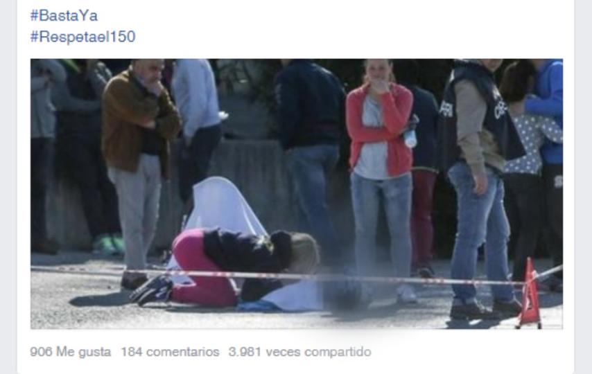 Captura del post publicado por Paula González