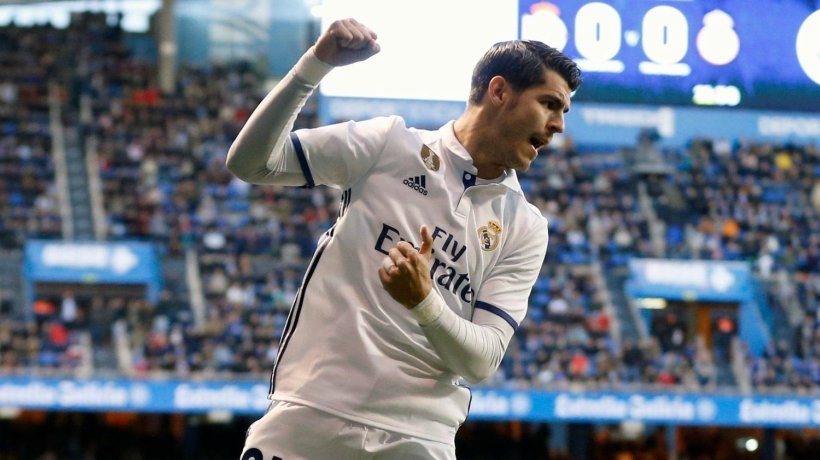 Morata celebra su gol