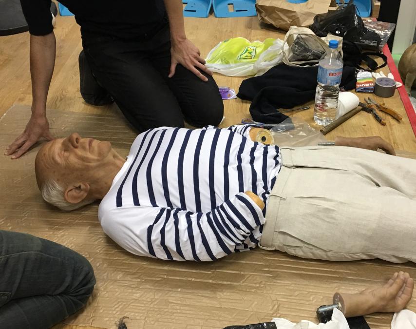 La figura de Pablo Picasso antes de ser trasladada a la Alianza Francesa de Málaga.