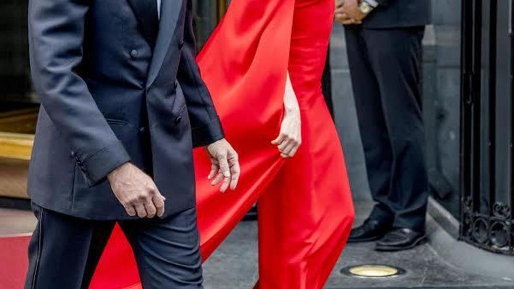 Los reyes, a su llegada al cumpleaños de Guillermo de los Países Bajos.