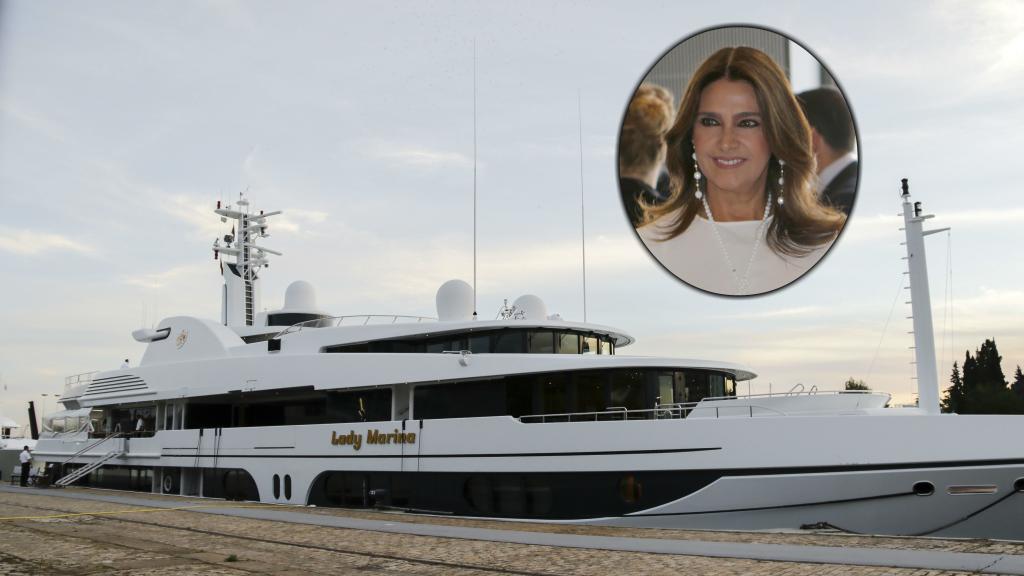 Imagen del yate Lady Marina atracado en el Guadalquivir.