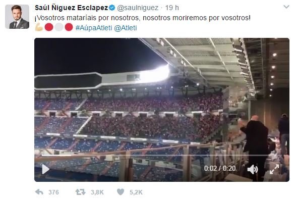 El desafortunado tuit de Saúl y las violentas respuestas de los atléticos