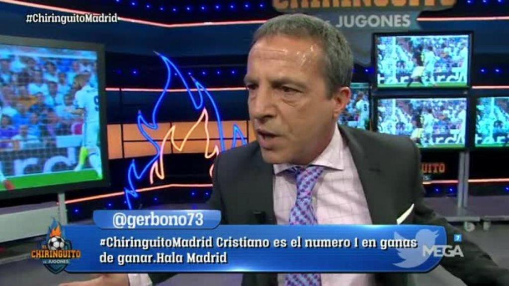 Soria, en El Chiringuito   Foto: Twitter (@elchiringuitotv)