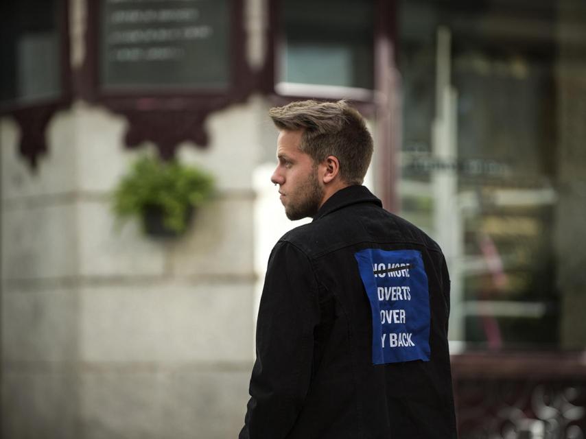 Cristopher, antes de comenzar la entrevista.