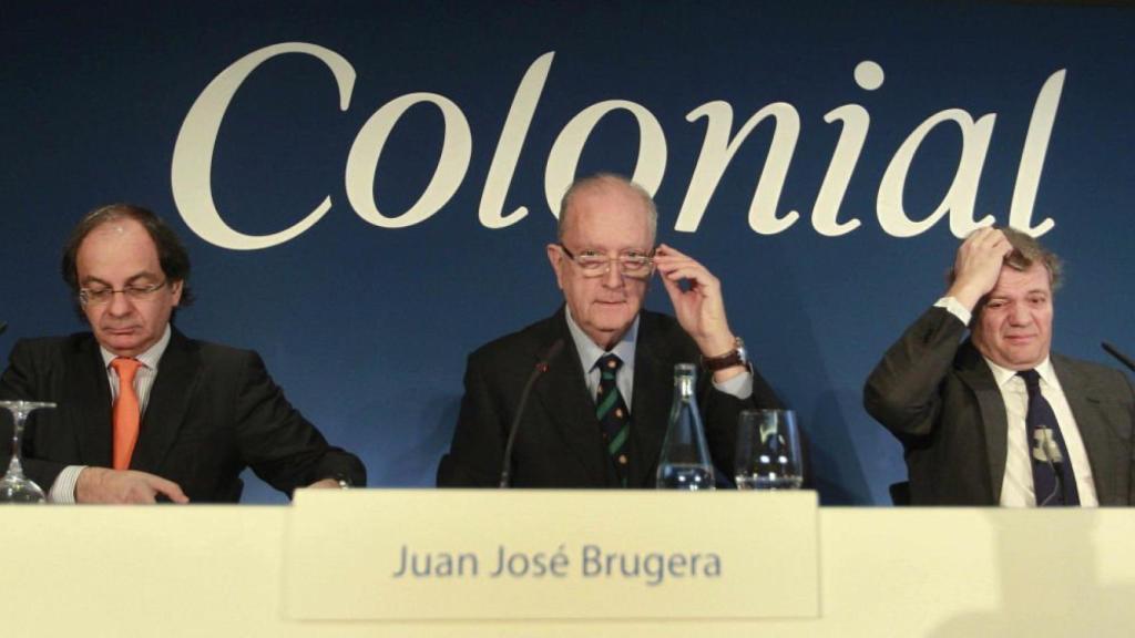 Juan José Bruguera, presidente de Colonial. A la izquierda, Pere Viñolas, consejero delegado.